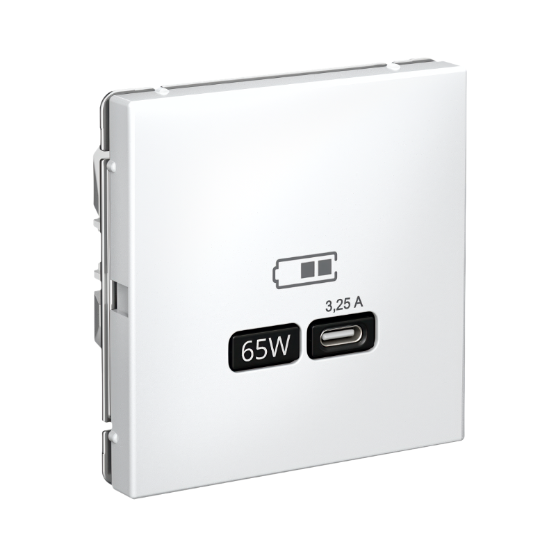 ArtGallery Белый Розетка USB тип-С 65Вт высокоскор.заряд. QC, PD, механизм | GAL000127 | SE — миниатюра 2