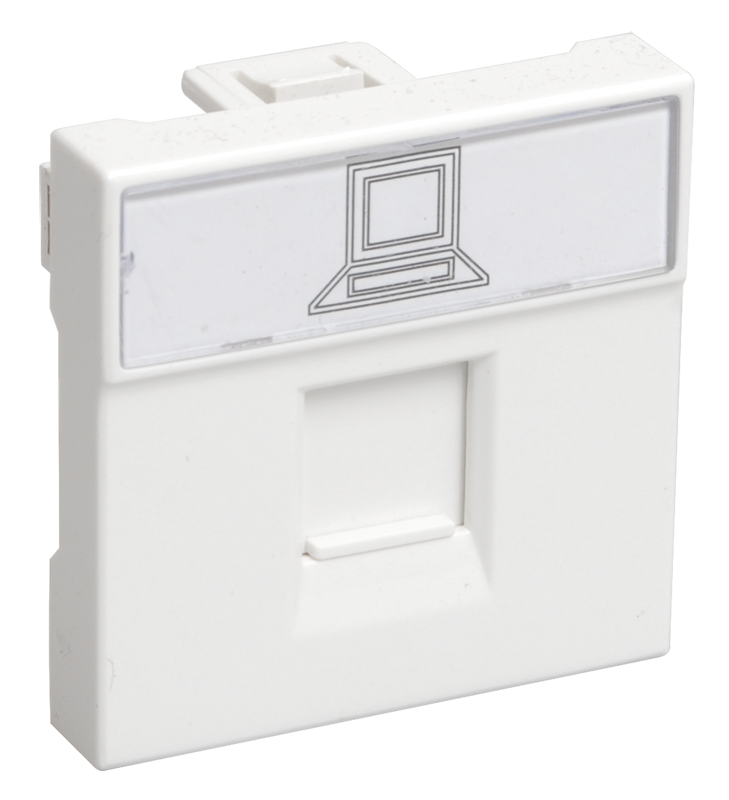 Розетка информационная RJ-45 UTP кат.5e, 2 модуля.  РКИ-20-00-П | CKK-40D-RI2-K01 | IEK — миниатюра 2