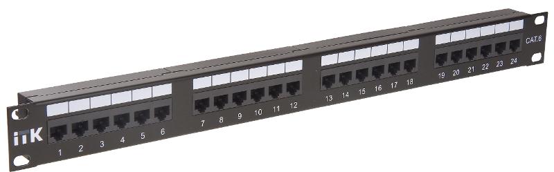 1U патч-панель кат.6 UTP, 24 порта (Dual), с каб. орг-м | PP24-1UC6U-D05-1 | ITK — ITK