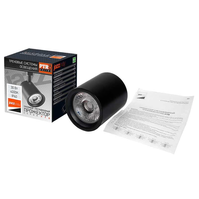 Светильник светодиодный трековый однофазный PTR 0530 30w 4000K 24° BL (чёрный) IP40 | 5010666 | Jazzway — миниатюра 3