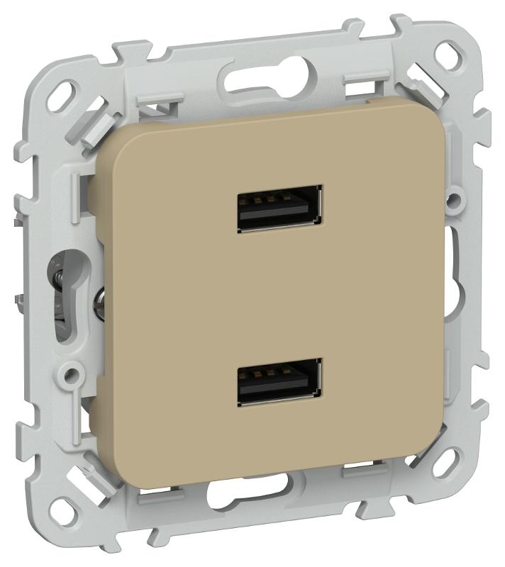 FLITE Розетка USB A+A 2,1А РЮ-2-ФлХ хаки | FI-U21-D31-K59 | IEK — IEK (ИЭК)