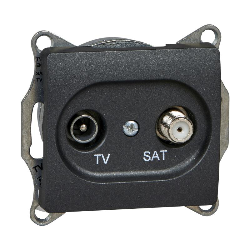 Glossa Антрацит Розетка TV-SAT оконечная 1DB | GSL000797 | SE — Systeme Electric