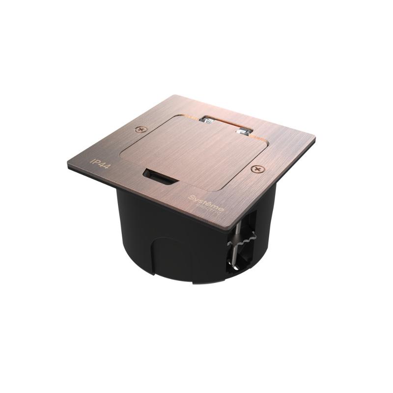 MultiDesk Лючок на 2 модуля IP44 с монтажной коробкой для стены, фальшпола, стола МЕДЬ, тип MDK20 | MDK20102CA | SE — Systeme Electric