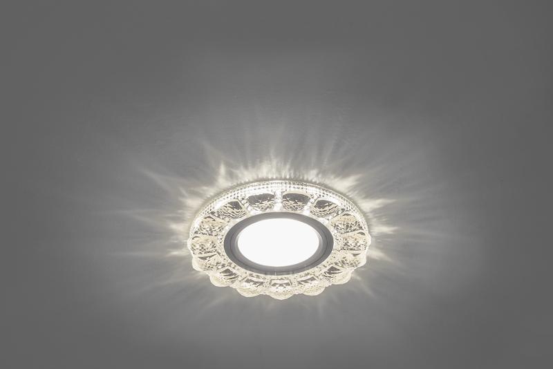 Светильник точечный встраиваемый под лампу, с LED подсветкой CD912 15LED*2835 SMD 4000K, MR16 50W G5.3, прозрачный, хром | 28919 | FERON — миниатюра 2