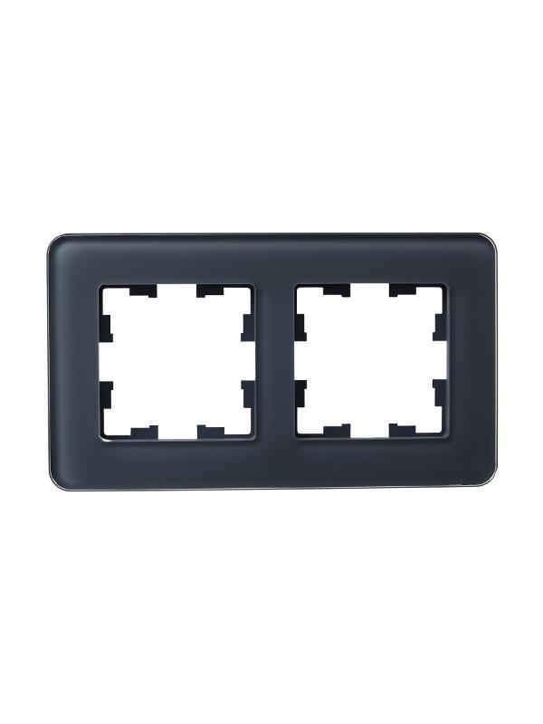 BRITE Рамка 2-ая РУ-2-2-Бр стекло графит RE | BR-M22-G-41-K53 | IEK — миниатюра 2