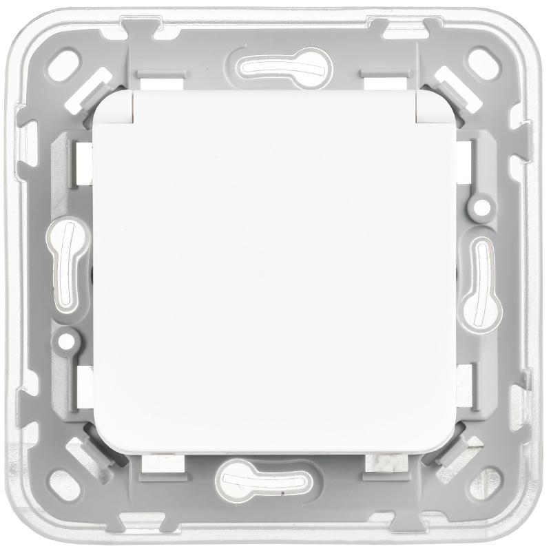 FLITE Розетка с заземлением со шторками с крышкой быстрозажимные клеммы 16А IP44 РСшкр11-1-44-ФлБ белый | FI-R16-16-1-44-K01 | IEK — миниатюра 2