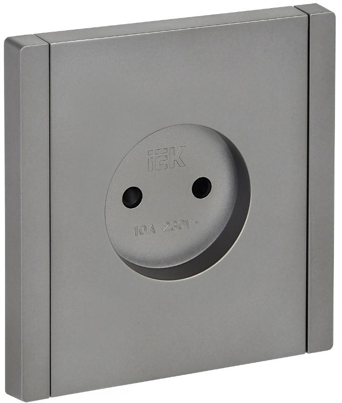 FORTE&PIANO Розетка без заземления, со шторками в/к 10А FP517 сталь | FP-R13-10-K46 | IEK — IEK (ИЭК)
