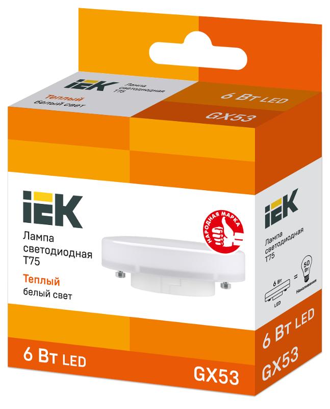 Лампа светодиодная LED 6Вт GX53 220В 3000К T75 таблетка | LLE-T80-6-230-30-GX53 | IEK — миниатюра 3