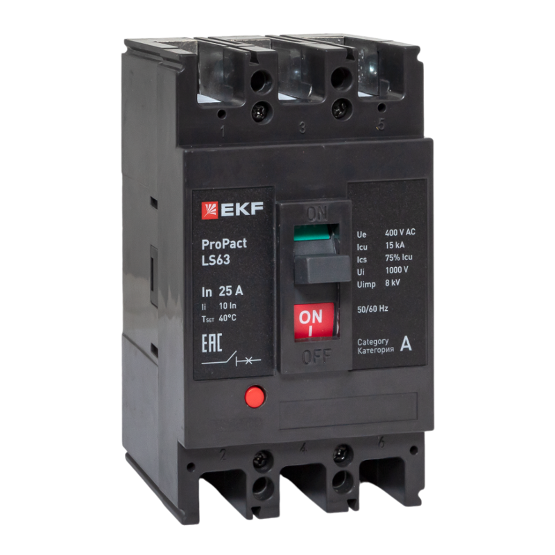 Выключатель автоматический LS63 15кА 3P 25А ProPact | mccb-63-15-3-25-ls | EKF — EKF