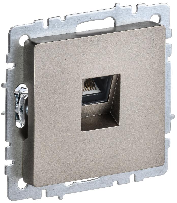 BRITE Розетка компьютерная RJ45 кат.5E РК10-БрШ шампань | BR-K10-1-K37 | IEK — IEK (ИЭК)