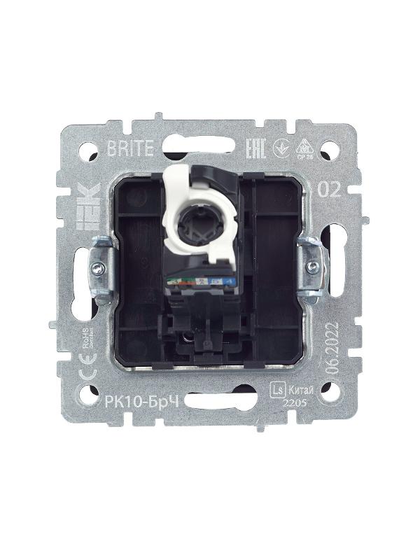 BRITE Розетка компьютерная RJ45 кат.5E РК10-БрЧ черный | BR-K10-1-K02 | IEK — миниатюра 10