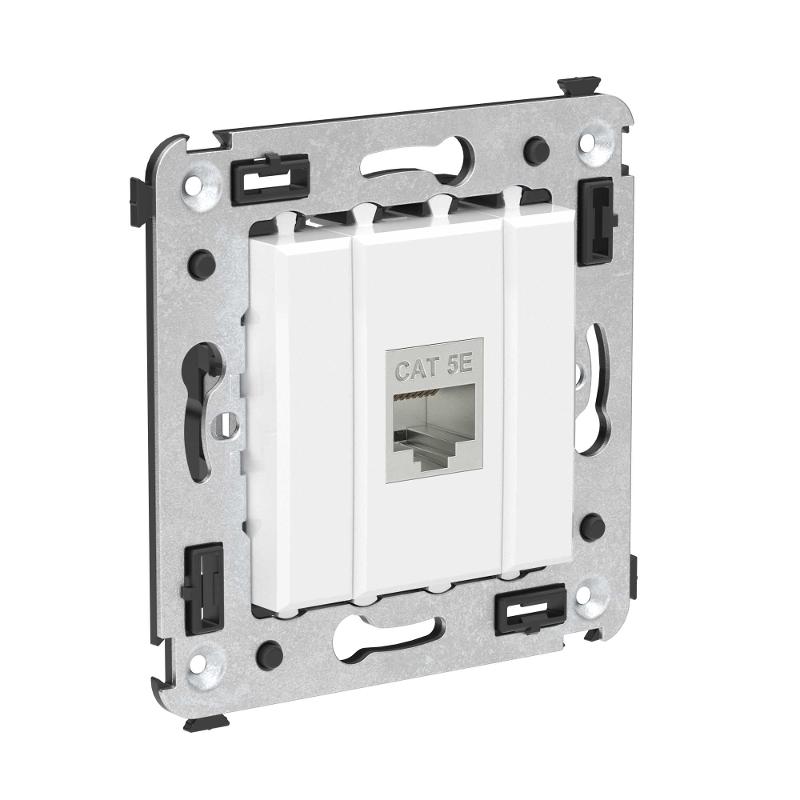 Компьютерная розетка RJ-45 без шторки в стену, кат.5e одинарная экранированная, "Avanti", "Белое облако" | 4400763 | DKC — миниатюра 2