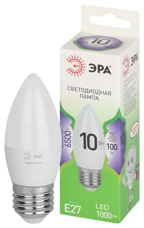 Лампа светодиодная  GREEN LINE LED B35-10W-865-E27 GL E27 10 Вт свеча холодный свет | Б0067125 | ЭРА — ЭРА (Энергия света)