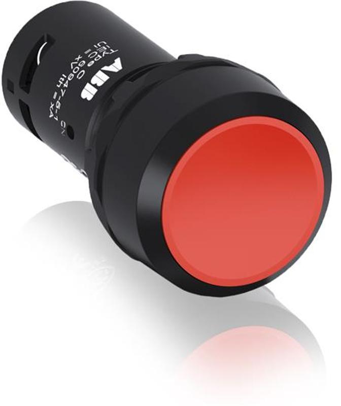 Кнопка CP1-10R-11 красная без фиксации 1НО+1HЗ (черное декоративное кольцо)|1SFA619100R1071| ABB — ABB