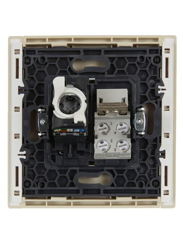 FORTE&PIANO Розетка двойная RJ11+RJ45 кат.5E FP435 ваниль | FP-KT20-O-1-K10 | IEK — миниатюра 3