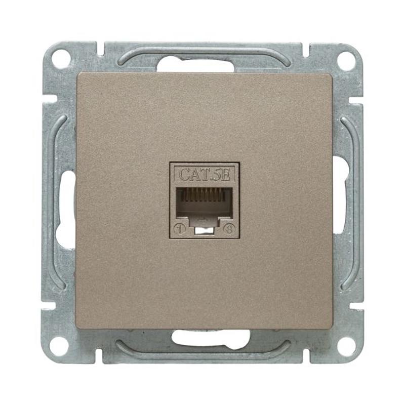 Механизм розетки RJ45 (cat5), шампань Эпика  |UP1-SOC-RJ45-5| EKF — миниатюра 5