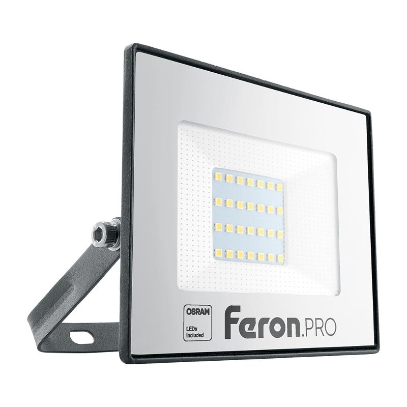 Прожектор светодиодный 30W 6400K IP65 AC175-265V/50Hz, черный, LL-1000 | 41539 | FERON — Feron