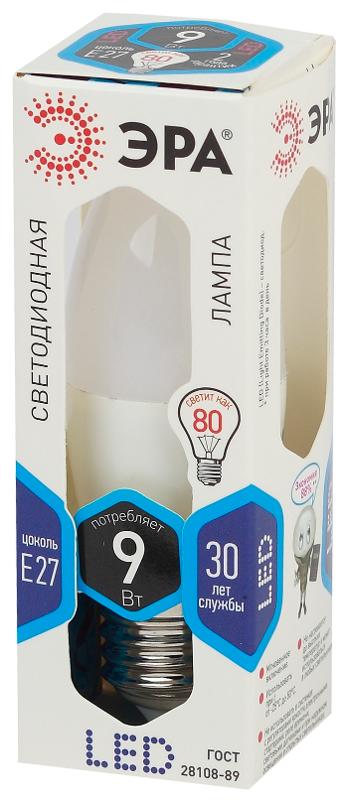 Лампа светодиодная LED 9Вт Е27 4000К smd B35-9w-840-E27 свеча | Б0027972 | ЭРА — миниатюра 3