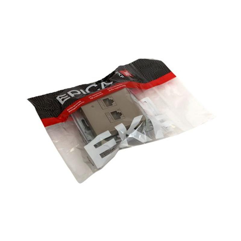 Механизм розетки RJ45 - 2шт, (cat5), шампань Эпика  |UP1-SOC-2RJ45-5| EKF — миниатюра 11