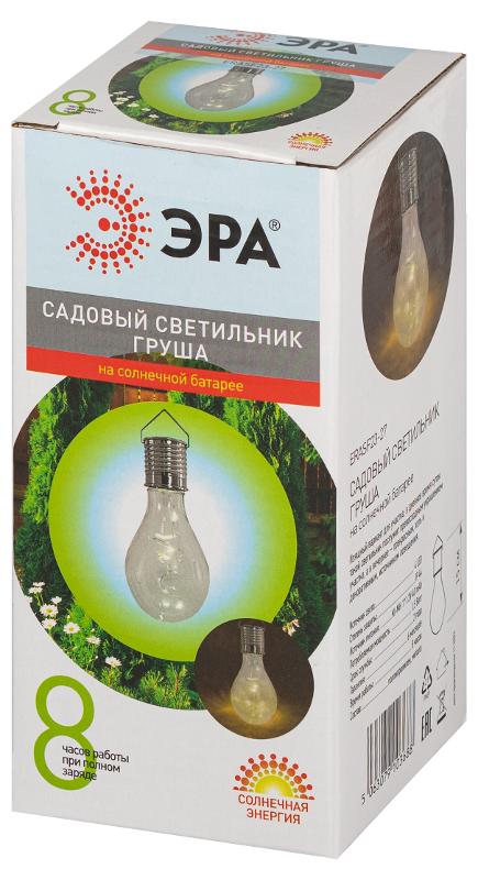Светильник уличный  ERASF23-27 Груша сталь на солнечной батарее 7,5x7,5x15 см 1 LED  | Б0062374 | ЭРА — миниатюра 2