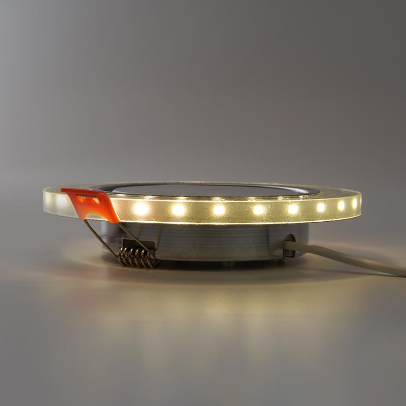 Светильник потолочный встраиваемый со светодиодной подсветкой 20LED*2835 SMD 4000K, 15W GX53, без лампы, прозрачный, золото CD4981 с др-ром в/компл |  — миниатюра 4
