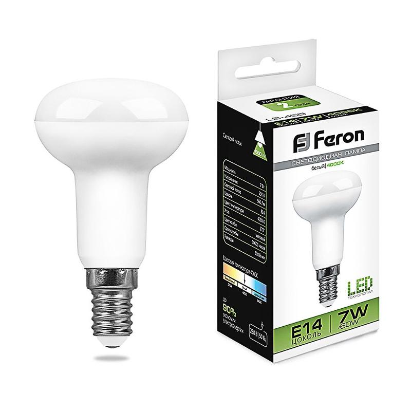 Лампа светодиодная рефлектор LB-450 (7W) 230V E14 4000K R50 | 25514 | FERON — Feron