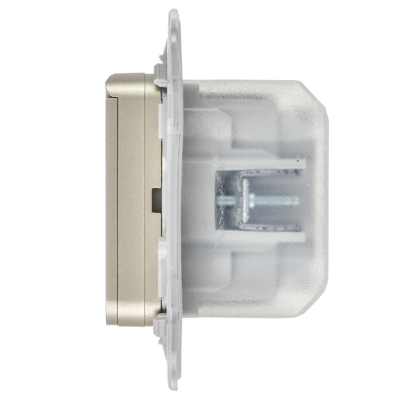 FLITE Розетка с заземлением со шторками с крышкой быстрозажимные клеммы 16А IP44 РСшкр11-1-44-ФлШ шампань | FI-R16-16-1-44-K37 | IEK — миниатюра 6