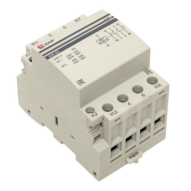 Контактор модульный КМ 63А 2NО+2NC (3 мод.) PROxima| km-3-63-22 | EKF — миниатюра 22