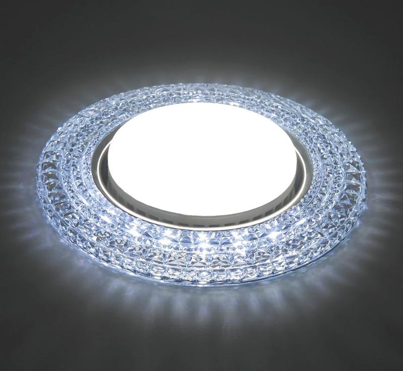 Светильник встраиваемый с белой LED подсветкой CD4020 потолочный GX53 без лампы прозрачный | 41293 | Feron — миниатюра 1