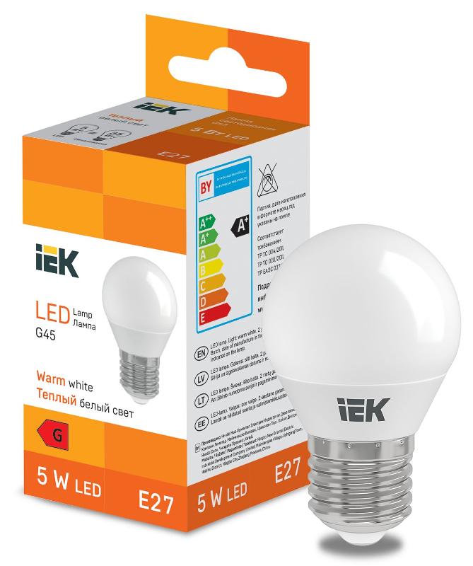 Лампа светодиодная Globe G45 400lm 3000K E27 | LL-I-G45-5-230-30-E27 | IEK — IEK (ИЭК)