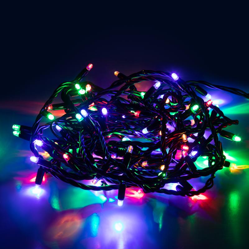 Гирлянда светодиодная нить ERAPS-PM10 черный ПВХ 10 м мультиколор 100 LED, IP65 | Б0056016 | ЭРА — ЭРА (Энергия света)
