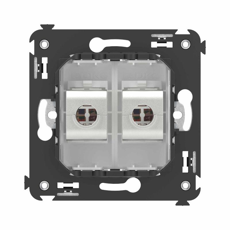 Компьютерная розетка RJ-45 без шторки в стену, кат.6А двойная экранированная, "Avanti", "Белое облако" | 4400774 | DKC — миниатюра 4