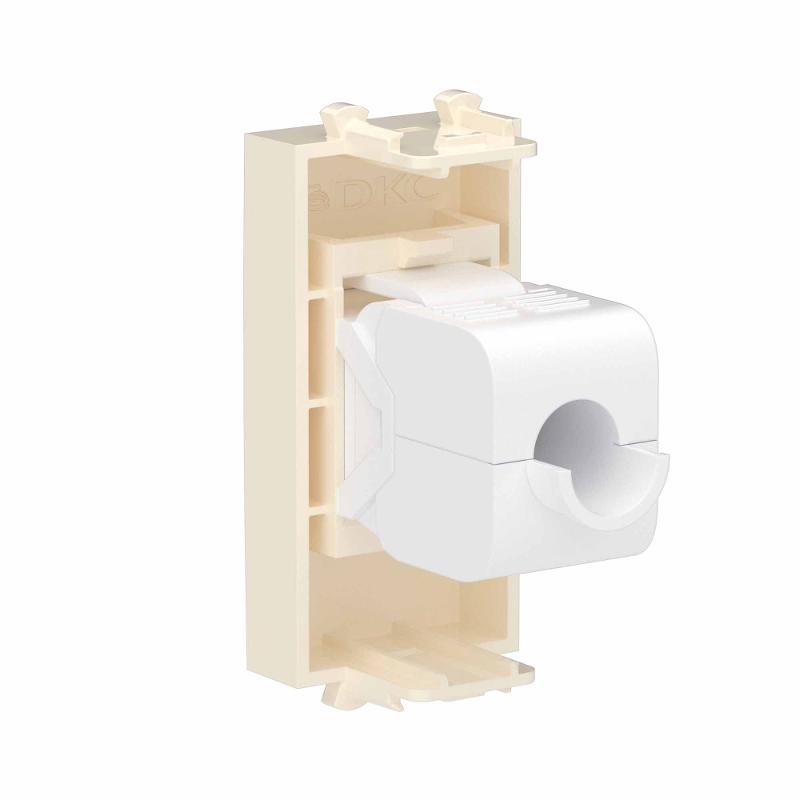 Компьютерная розетка RJ-45 без шторки модульная, кат.6, "Avanti", "Ванильная дымка", 1 модуль | 4405691 | DKC — миниатюра 3