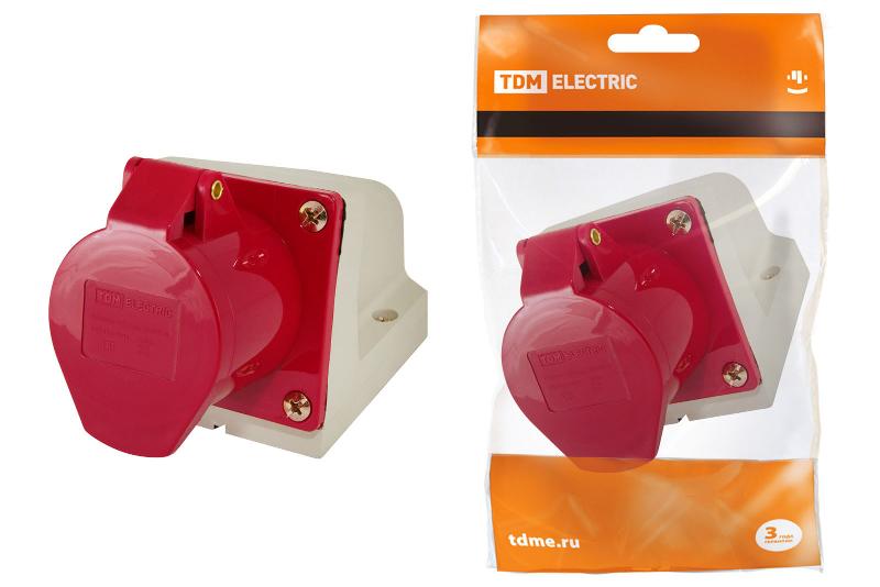 Розетка 125 стационарная 3Р+РЕ+N 32А 380В IP44  | SQ0602-0006 | TDM — TDM ELECTRIC