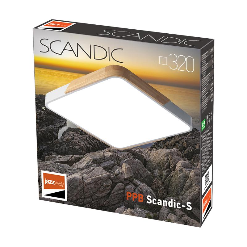 Светильник светодиодный бытовой PPB Sсandic-S 24w 4000K WH/W с деревянной планкой IP20 300*300*50 | .5037298 | JAZZWAY — миниатюра 6