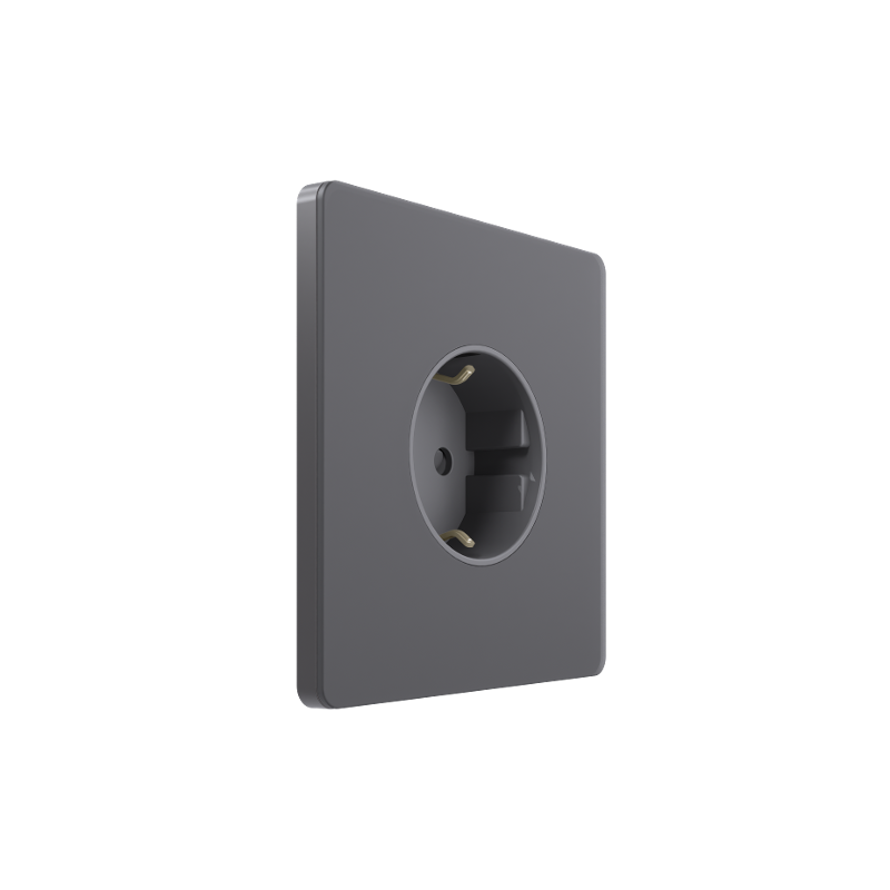 Systeme Infinity, Розетка С/У с ЗК (250В, 16А, защит.шторки), Вулканический пепел — Systeme Electric