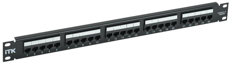 1U телефонная патч-панель кат.3 25 портов 110 IDC | PP25-1UC03U-110 | ITK — ITK