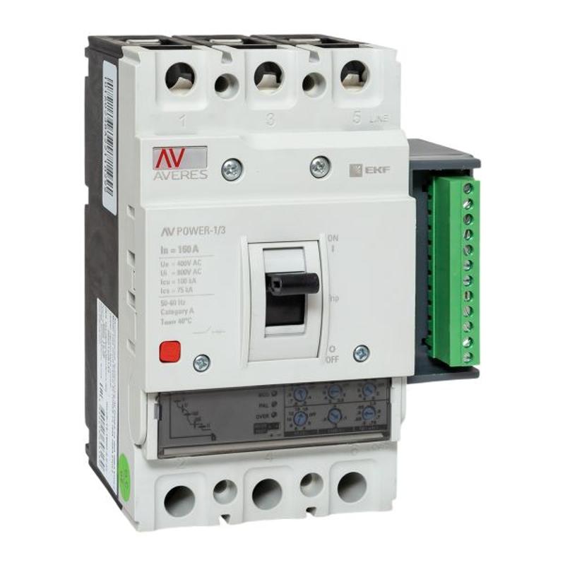 Выключатель автоматический AV POWER-1/3 160А 100kA ETU2.2 AVERES | mccb-13-160H-2.2-av | EKF — миниатюра 1