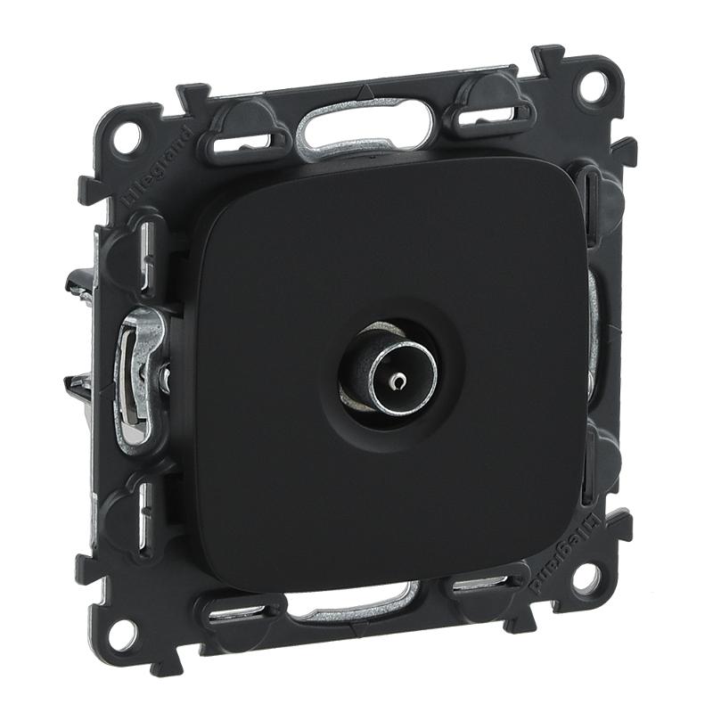 Valena ALLURE DIY Антрацит Розетка TV проходная, 1,5дБ/14дБ 0-2400 МГц | 753981 | Legrand — Legrand