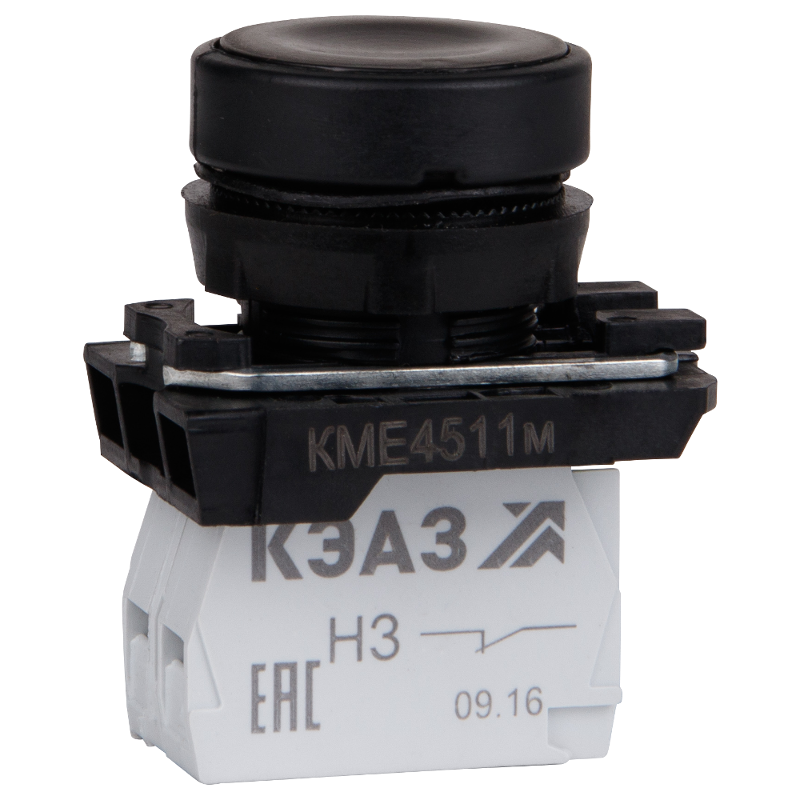 Кнопка КМЕ4511м-черный-1но+1нз-цилиндр-IP54 | 248246 | КЭАЗ — КЭАЗ (Курский электроаппаратный завод)