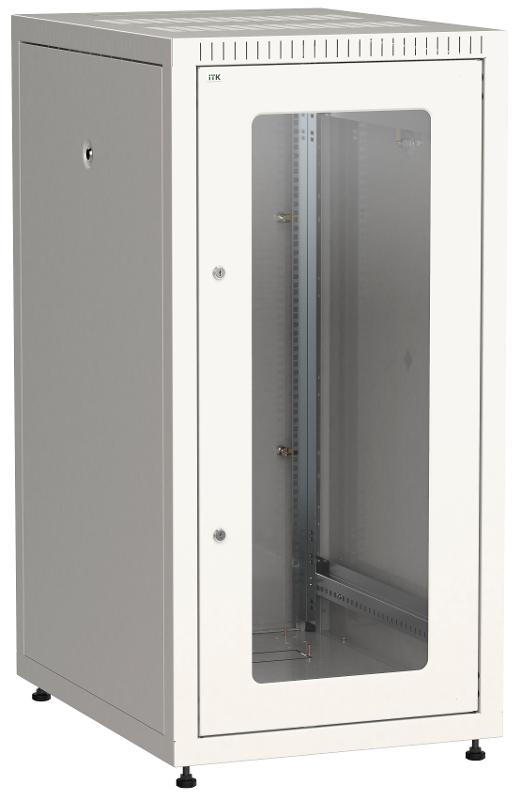 Шкаф LINEA E 24U 600х800мм двери 2шт стек. и метал. сер. | LE35-24U68-GM | ITK — фото 1 | Sento