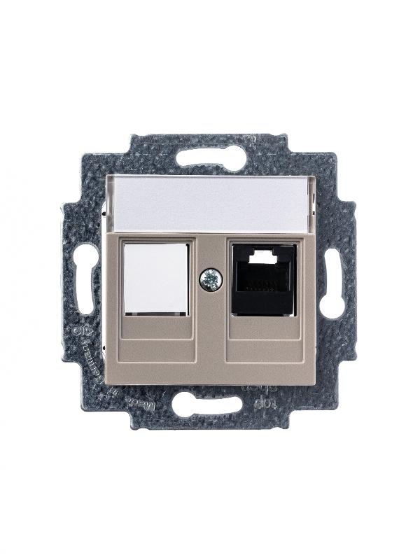 ABB Levit Кофе макиато Розетка комп. RJ45 категория 5e и заглушка | 5014H-A51017 18W | 2CHH295117A6018 | ABB — миниатюра 3