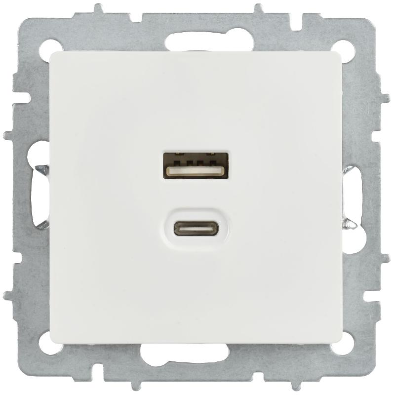BRITE Роз. USB A+C 45Вт высокоск. зар. РЮ11-2-БрБ бел. | BR-U22-045-K01 | IEK — миниатюра 2