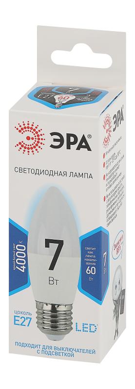 Лампа светодиодная LED 7Вт Е27 220В 4000К smd B35 свеча | Б0020540 | ЭРА — миниатюра 2
