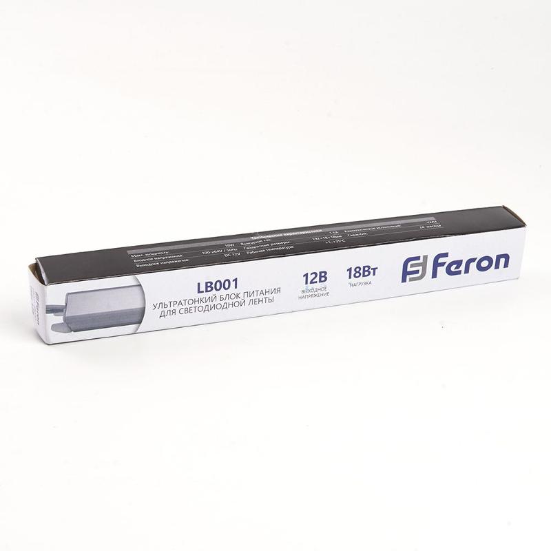 Трансформатор электронный для светодиодной ленты 18W 12V ( драйвер) , LB001 | 48010 | FERON — миниатюра 3