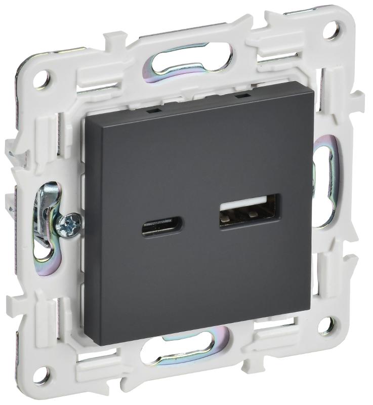 SKANDY Розетка USB A+C 3,1А SK-R14T титан | SK-U22-D31-K48 | IEK — IEK (ИЭК)