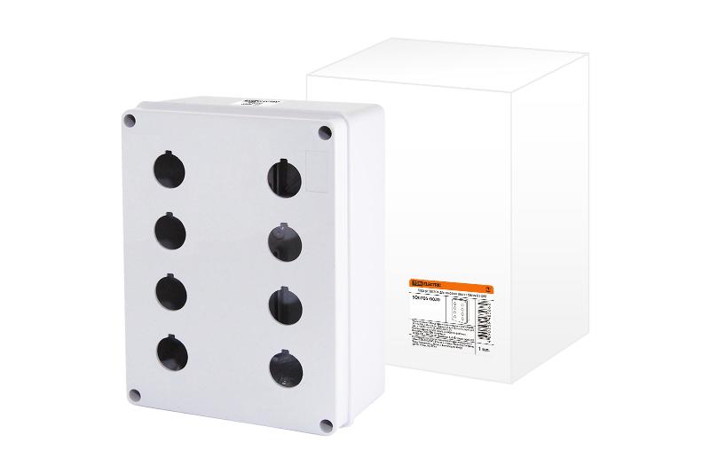 Корпус КП204 для кнопок 8мест белый | SQ0705-0020 | TDM — TDM ELECTRIC