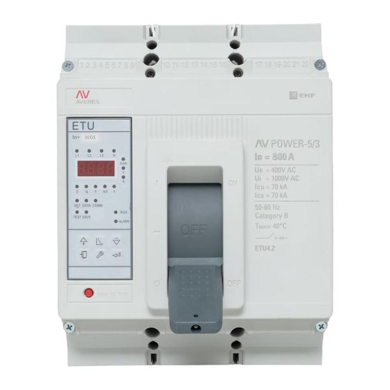 Выключатель автоматический AV POWER-5/3 800А 70kA ETU4.2 AVERES | mccb-53-800M-4.2-av | EKF — миниатюра 40