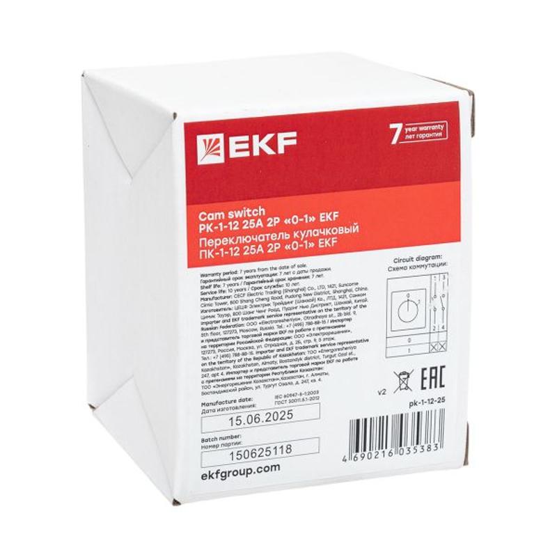 Переключатель кулачковый ПК-1-12 25А 2P "0-1" EKF PROxima | pk-1-12-25 | EKF — миниатюра 27