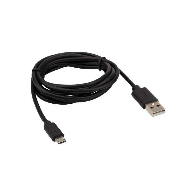Кабель micro USB (male) штекер - USB-A (male) штекер, длина 1,8 метра, черный (PE пакет) | 18-1164-2 | REXANT — REXANT